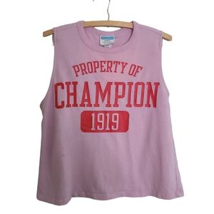 Champion pink sleeveless muscle tank crop top sz large